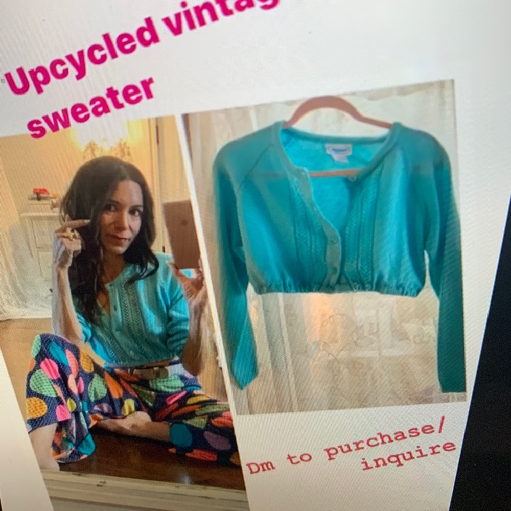 Cropped vintage 80s Cardigan sweater S